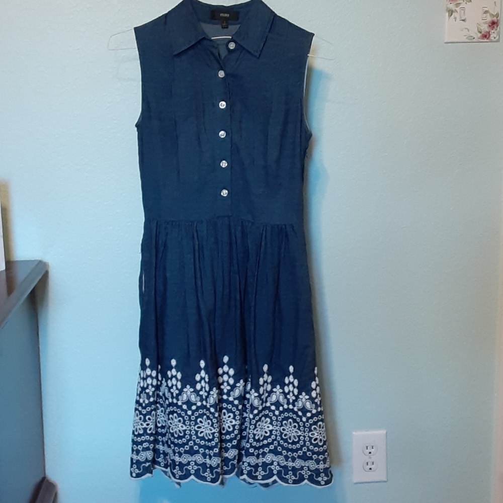 Denim and lace dress